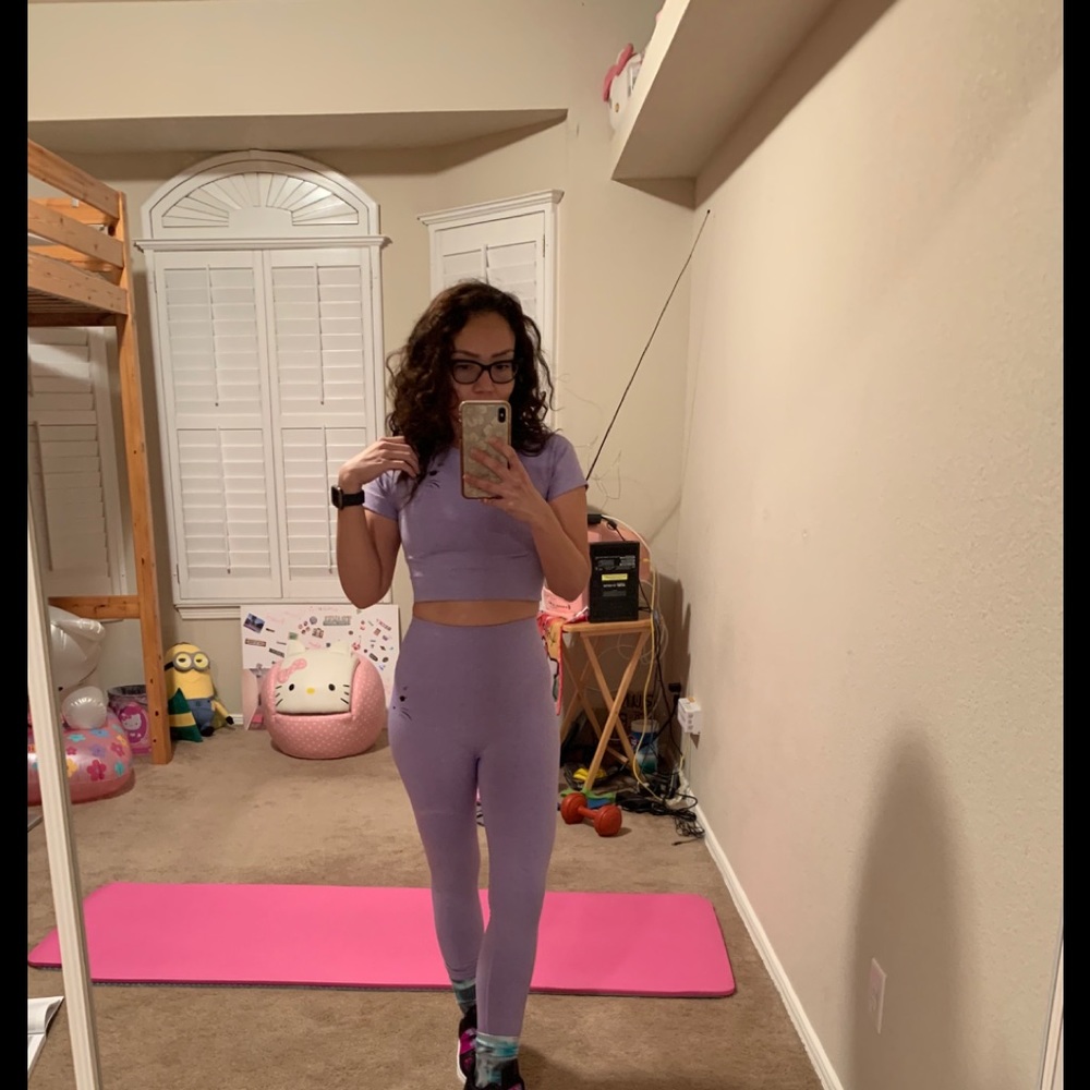 Super cute! One of a kind crop top & leggings set.